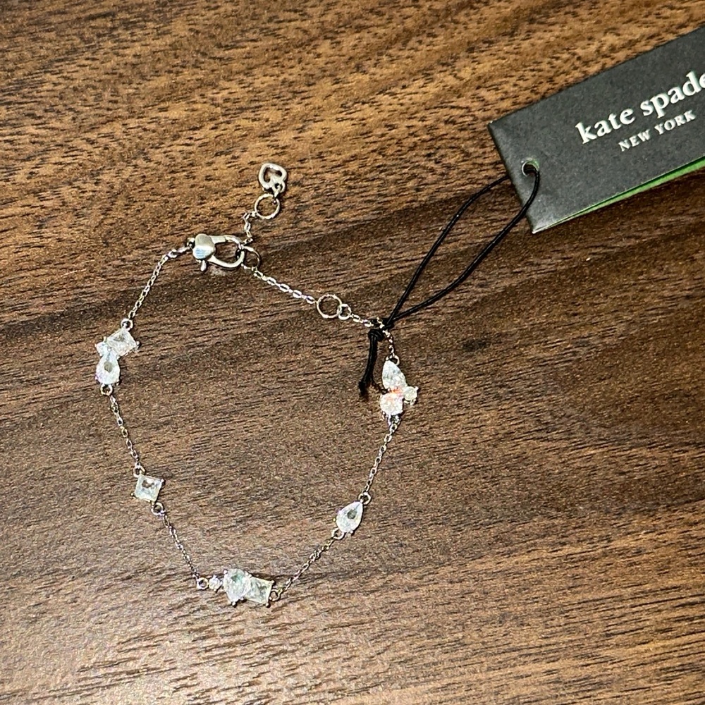 Kate Spade Silver Chain Bracelet with Clear Accents